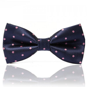 Chic Polka Dot Embroidery and Twill Design Satin Bow Tie For Men