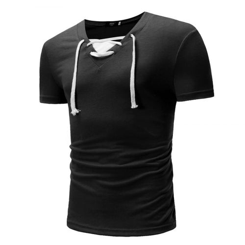 2018 New Summer Men's Collar Strap Design Short-Sleeved T-Shirt