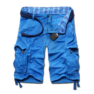 Casual Loose Fit Solid Color Cargo Shorts For Men