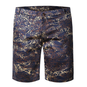 Zipper Fly Floral Pattern Plus Size Straight Leg Shorts For Men