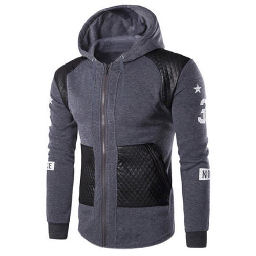 Casual Splicing Zipper Hoodie For Men