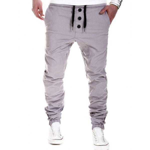 Drawstring Waistband Elastic Hem Casual Pants