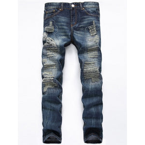 Zipper Fly Straight Leg Frayed Jeans for men