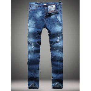 Zip-Fly Straight Leg Frayed Jeans for men