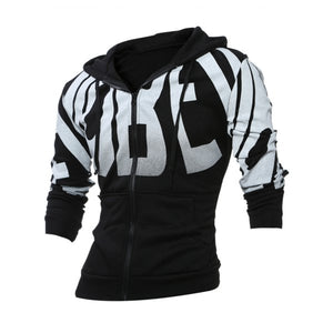 Zip Up Long Sleeve Graphic Print Hoodie