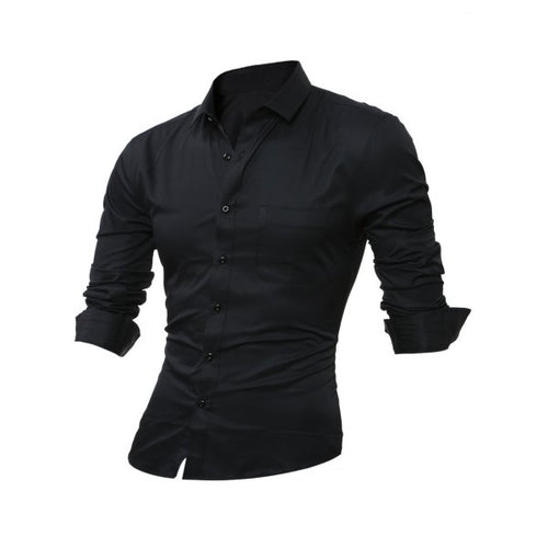 Long Sleeve Chest Pocket Plain Shirt