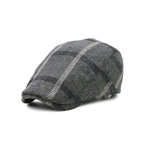 Outdoor Cross Striped Pattern Adustable Newsboy Hat