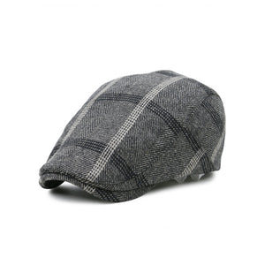 Outdoor Cross Striped Pattern Adustable Newsboy Hat