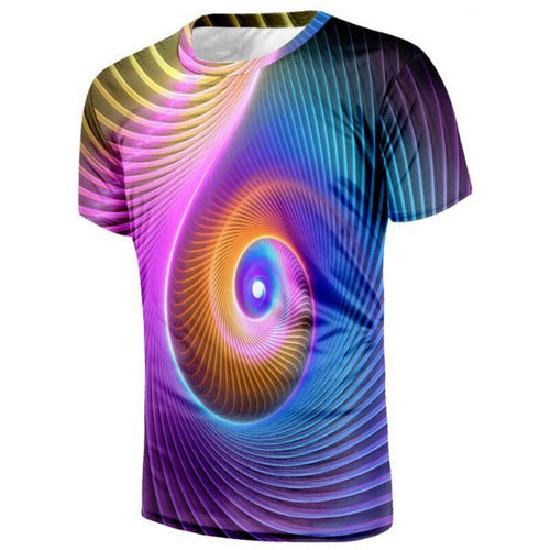 Muticolor Swirl 3D Print T-shirt