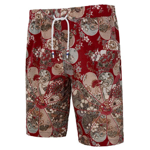 Ethnic All Over Flower Print Beach Bermuda Shorts