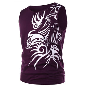 Round Neck Tribal Print Tank Top