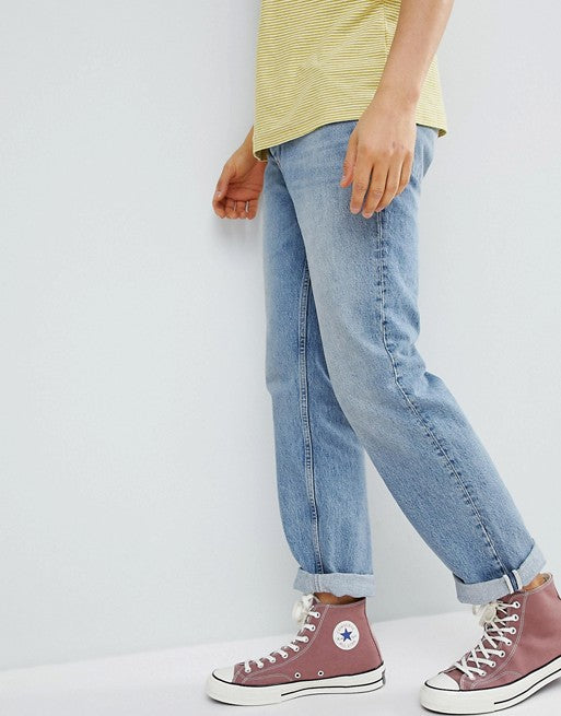 River Island Regular Fit Jeans In Light Blue Wash