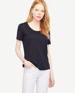 A wear-everywhere tee that feels like the weekend inch " even on Mondays. Scoop neck. Short sleeves. 24 long.